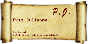 Putz Julianna névjegykártya